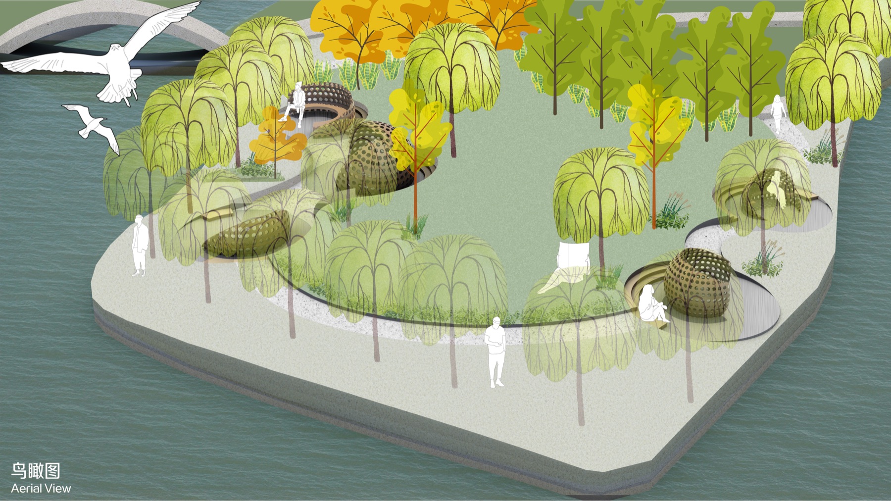 Landscape design of the island in the Zijingang campus lake